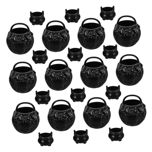 Cabilock Mini Cauldron Kessel Set Teiliges Halloween Deko Set für Kinderpartys aus Schwarz für Festliche Atmosphären für Halloween Dekorationen von Cabilock