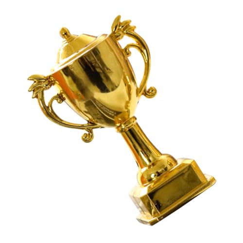 Cabilock Mini Pokal für Junge Mädchen Kleine Goldene Siegertrophäe für Puppenhaus Sichere Kunststoff-Auszeichnung Leicht zu Reinigen als Belohnung von Cabilock