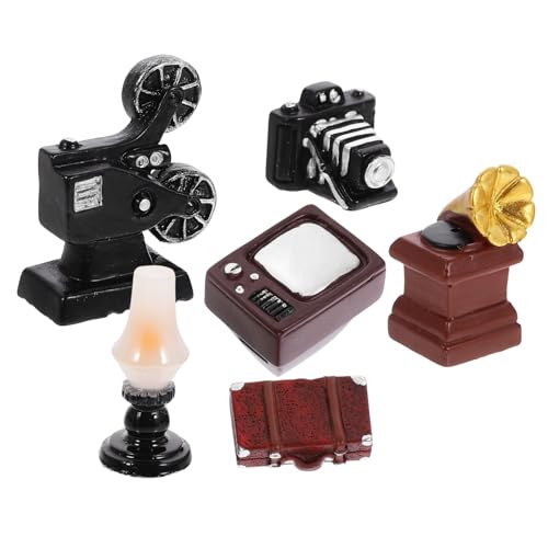 Cabilock Miniatur Fernseher Kerosinlampe für Puppenhaus Teiliges Retro Dekorationsset Realistische Miniaturmöbel für Wohnzimmer Restaurant Bar Dollhouse Zubehör für Miniaturmodelle Cabilock Miniatur Fernseher Kerosinlampe für Puppenhaus Teiliges Retro Dekorationsset Realistische Miniaturmöbel für Wohnzimmer Restaurant Bar Dollhouse Zubehör für Miniaturmodelle von Cabilock