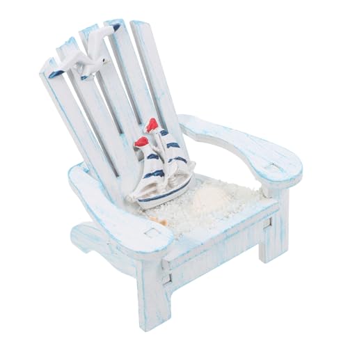 Cabilock Miniatur Strandstuhl Mobiltelefonhalter Mediterraner Stil Miniatur Haus Dekoration Desktop Deko Strand Meer Thema Kleine Puppenmöbel von Cabilock