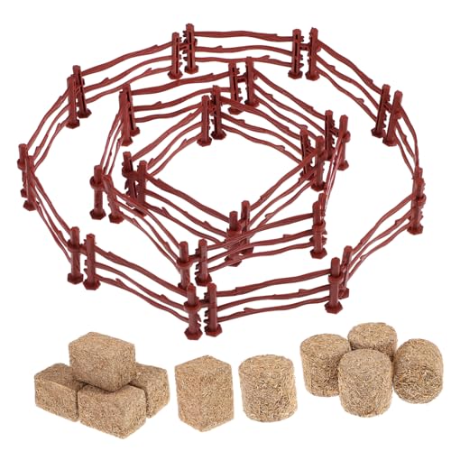 Cabilock Miniaturzaun für Spielzeugzaun mit Realistischen Heuballen Zubehör für Mini Farm Dekoration und Gartenlandschaften Cabilock Miniaturzaun für Spielzeugzaun mit Realistischen Heuballen Zubehör für Mini Farm Dekoration und Gartenlandschaften von Cabilock