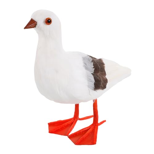 Cabilock Möwe-Ornament Vogelspielzeug Poolstaubsauger Figuren Kleine Möwenstatue Möwe Möwe-Vogel-Statue Desktop-Dekoration Gartendekoration Nautische Küstenmöwenstatue Schaum von Cabilock