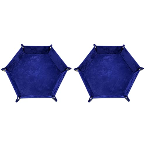 Cabilock Organizer Tray 2 Schmuckstücke Tablett Seitlich Münzen Tisch Party Display Royal Phone Valet Holder Board Blau Schmuck Gastgeschenke Süßigkeiten Schlüsselschale Spiele Valet von Cabilock