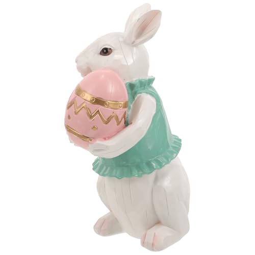 Cabilock Osterhase Figuren Gans Hamster getrocknetes Hasenschwanzgras Hasenohren Fee Bunny kanninchen Frühlingsdeko Easter Decoration gartendeko rostoptik Harzhäschen basteln Hasenstatuen von Cabilock