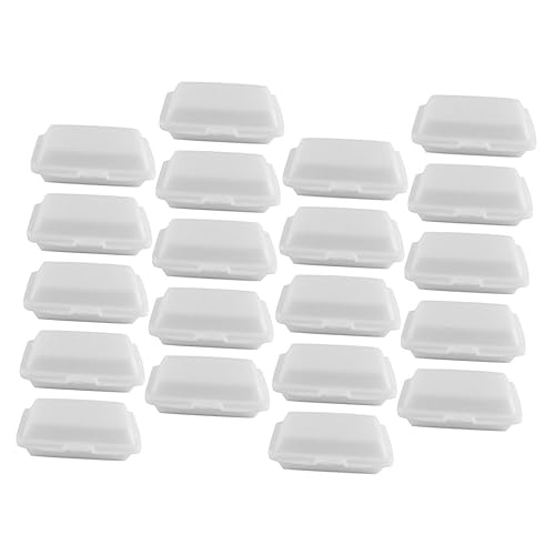 Cabilock Packung Mit 20 Stück Mini-Lunchbox Puppenhaus-Boxen Zum Mitnehmen Küchenzubehör Für Puppenstuben Puppenhaus Sachen Miniatur-imbiss-Box-Modell Weiß Plastik Lebensmittel Container von Cabilock