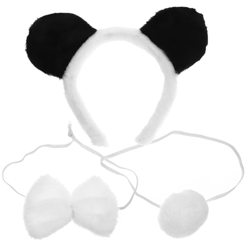 Cabilock -Panda-Kostüm-Set Panda-Cosplay-Plüsch-Ohr-Stirnband Und Für Kleinkind-Verkleidung Cosplay-Kleidung Outfit Dschungeltier-Mottoparty von Cabilock