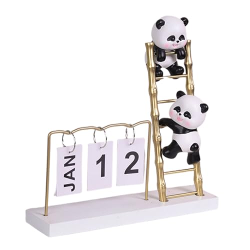 Cabilock Perpetual Flip Desk Calendar Panda Design Wiederverwendbarer Bürokalender mit Monats und Datumsanzeige Kreatives Schreibtisch Ornament für Zuhause und Büro Tischdekoration von Cabilock