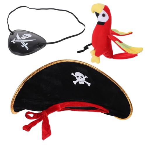 Cabilock Piratenkostüm für Halloween Piratenhut Augenmaske Papagei Zubehör Spaßige Cosplay Requisite für Kindergeburtstag Piratenpartys Teiliges Cabilock Piratenkostüm für Halloween Piratenhut Augenmaske Papagei Zubehör Spaßige Cosplay Requisite für Kindergeburtstag Piratenpartys Teiliges von Cabilock
