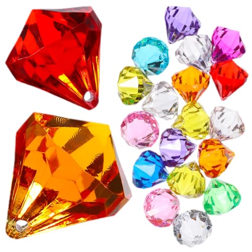Cabilock Luxuriöses 100-teiliges Diamant-edelstein-Spielzeug Aus Acryl-diamanten Tauch-Edelsteine ​​für Jungen Und Mädchen Pool-schatzsuche Zufällige Farbe von Cabilock