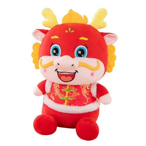 Cabilock Plüsch Drache Puppe Weiches Kuscheltier Chinesischer Neujahrs Drachen Glücksbringer Dekoration für Frühlingsfest Geburtstag von Cabilock