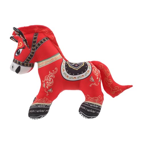 Cabilock Plüsch Pferd Chinesisches Tierkreiszeichen Stofftier Kuschliges Maskottchen Glücksbringer Dekoration Weiches Stoffpferd Geschenk für Neujahr Zuhause Sofa von Cabilock