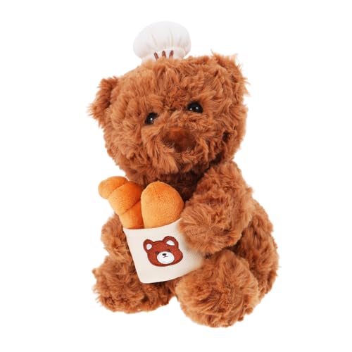 Cabilock Plüschbär Küchen Deko Kuscheltier Weicher Stofftier Bär mit Kochmütze für Innenräume und Wohnaccessoire von Cabilock