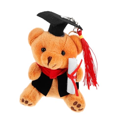 Cabilock Plüschtier Anhänger Cartoon Bär Schlüsselanhänger Ornament Hängendes Ornament Plüschbär Schlüsselanhänger Bärenpuppe Schlüsselanhänger Abschlussbär Schlüsselanhänger von Cabilock