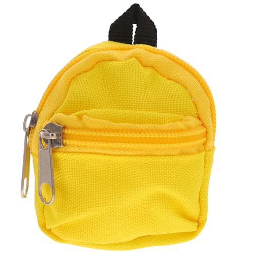 Cabilock Puppen-Reißverschluss-Rucksack Miniatur-Puppen Schultaschen Rucksack Niedliche Puppentasche Requisite Ornament Fotografie Requisite Für Schulbedarf Rucksack Puppenzubehör Gelb von Cabilock