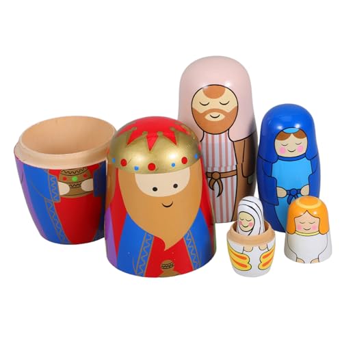 Cabilock Russische Nistpuppen aus Holz Handgefertigte Traditionelle Babuschka Puppen Kindgerechtes Familienspielzeug Authentisches Handwerk Dekoratives Geburtstagsgeschenk für Junge Mädchen Cabilock Russische Nistpuppen aus Holz Handgefertigte Traditionelle Babuschka Puppen Kindgerechtes Familienspielzeug Authentisches Handwerk Dekoratives Geburtstagsgeschenk für Junge Mädchen von Cabilock