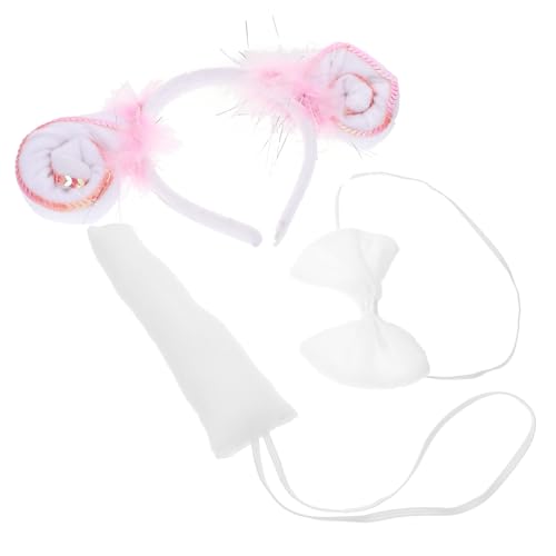 Cabilock Schaf Kostüm Set für Haarreif mit Ohren und Fliege für Halloween Karneval und Bühnenaufführungen mit Glitzer von Cabilock