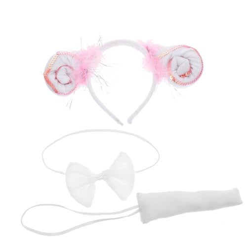 Cabilock Schaf Kostüm mit Pailletten Haarreif Schleife und Leichtes Cosplay Zubehör für Halloween Party Tanz und Bühnenauftritte Rosa Süß und Bequem von Cabilock