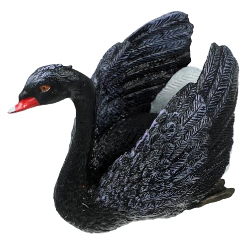 Cabilock Simulation Schwarzer Schwan Tiere Gartendekoration Feengarten Figur Mini-vogelfiguren Spielzeugschwan Kunststoff Schwanenspielzeug Aus Kunststoff Gans Figur PVC Der Vogel Draussen von Cabilock
