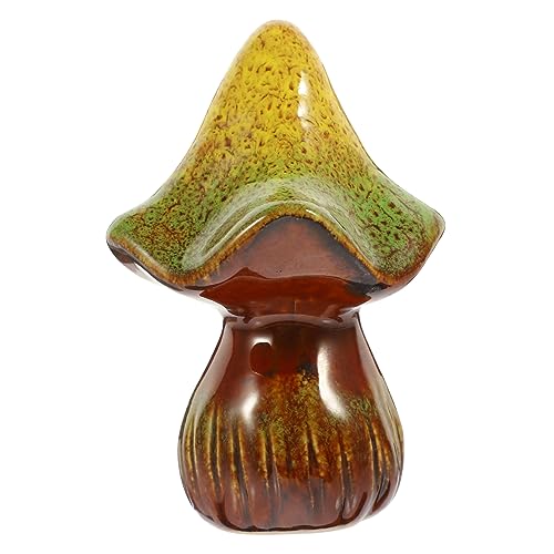 Cabilock Simulierte Pilz Ornamentfigur Schwebende Topfvasen Zuhause Sukkulenten Pilze Schlafzimmer Bonsai Terrakotta Draußen Kleine Pilzfiguren Solarlicht Keramik von Cabilock
