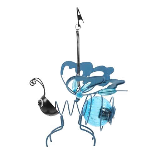 Cabilock Solar-Insekten-hängeornament Bienenstock Marienkäfer Licht Solarkugelleuchten Für Draußen Schmetterlings-led-leuchten Schmetterling Aus Metall Libelle-Statue Eisen Blue von Cabilock