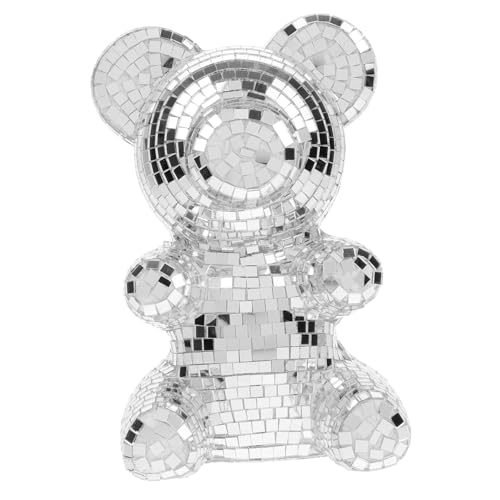 Cabilock Spiegeleffekt-discokugel in Bärenform Glaspiegel Für Desktop-Dekoration Discokugel Mit Lichteffekt Für Innenbereich Spiegelkugel Für Schreibtisch von Cabilock