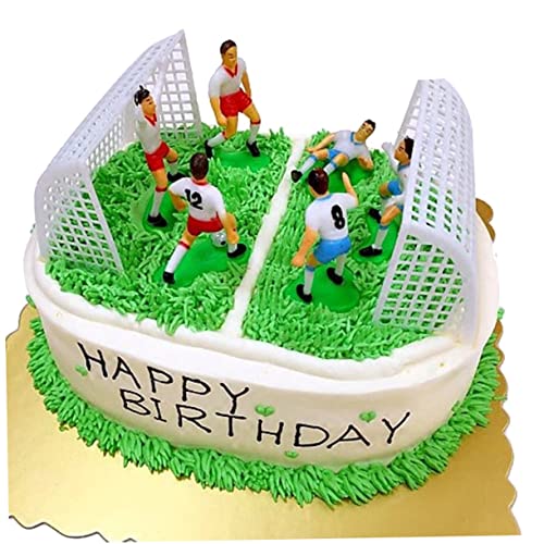 Cabilock 8-teiliges Fußball-kuchenaufsatz-set – Fußballspieler-dekoration Für Geburtstagskuchen Nicht Lebensmittelechter Kunststoff Perfekt Für Die Geburtstagsparty Von Jungen von Cabilock