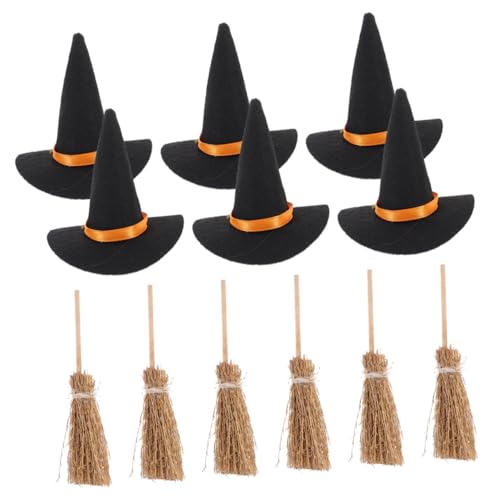Cabilock Teiliges Halloween Deko Set Mini Hexenhüte und Besen Kreative Party Deko für Kleine Räume DIY Bastelzubehör für Zuhause Schule Arbeitsplatz Cabilock Teiliges Halloween Deko Set Mini Hexenhüte und Besen Kreative Party Deko für Kleine Räume DIY Bastelzubehör für Zuhause Schule Arbeitsplatz von Cabilock
