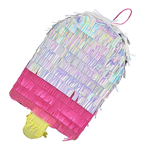 Cabilock Traditionelle Eiscreme Pinata Befüllen mit Süßigkeiten Leichte Partydekoration für Kindergeburtstag Familienfeier Sommerliche Festtagsstimmung Farbenfrohes Hängedekor von Cabilock