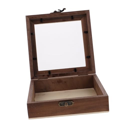 Cabilock Vintage Holz displaybox mit Transparentem Acryldeckel Rechteckige Aufbewahrungsbox für Schmetterlingspräparate Getrocknete Blumen und Fotos Staubgeschützt Robustes Design von Cabilock