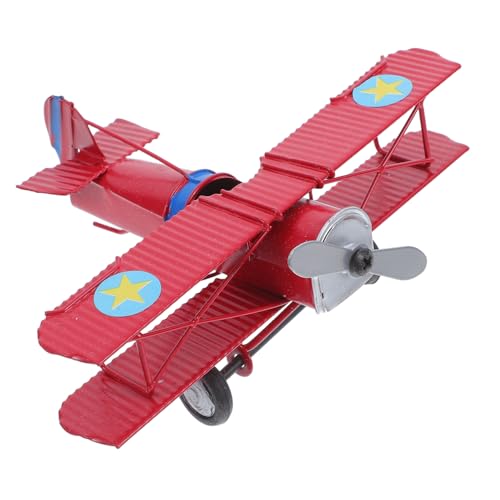 Cabilock Vintage Metall Flugzeug Modell Retro Airplane Ornament Realistisches Metallflugzeug Deko für Jungen Mädchen Geburtstagsdeko Wohnzimmer von Cabilock