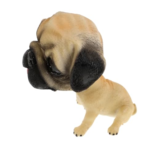 Cabilock Wackelfigur Auto Hund Bobblehead Mops Lebensecht Beweglicher Kopf Interaktives Dekorativ für Armaturenbrett Niedliche Innenraumdekoration Plüschähnlich von Cabilock