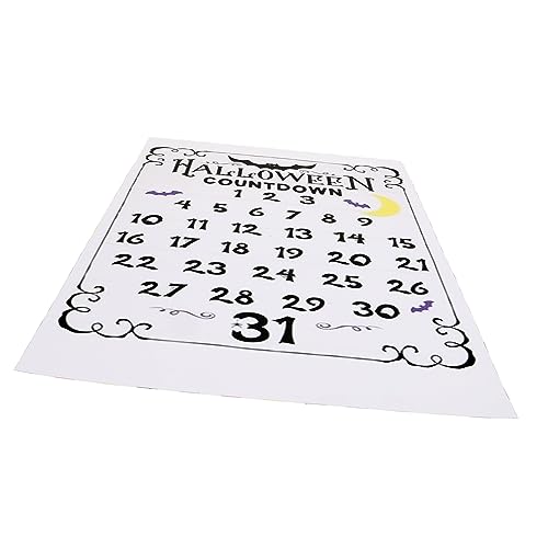 Cabilock Wandkalender Countdown Kalender Halloween Wandschild Halloween Partyzubehör Halloween Kalenderplaner 31 Tage Festival Gruseliger Adventskalender Halloween Countdown Uhr von Cabilock