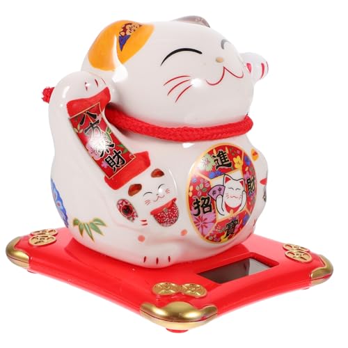 Cabilock Winkende Glückskatze Solarbetriebene Keramikfigur für Auto und Bürodekoration Kleine Maneki Neko mit Beweglichem Arm Bringt Wohlstand und Glück für und Feiertage Cabilock Winkende Glückskatze Solarbetriebene Keramikfigur für Auto und Bürodekoration Kleine Maneki Neko mit Beweglichem Arm Bringt Wohlstand und Glück für und Feiertage von Cabilock