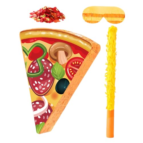 Cabilock Witzige Pizza Piñata mit Augenbinde und Konfetti Pappkarton Krepppapier Diy Füllung zum Aufhängen Bunte Food Deko für Kindergeburtstag und Cinco De Mayo Feier Cabilock Witzige Pizza Piñata mit Augenbinde und Konfetti Pappkarton Krepppapier Diy Füllung zum Aufhängen Bunte Food Deko für Kindergeburtstag und Cinco De Mayo Feier von Cabilock