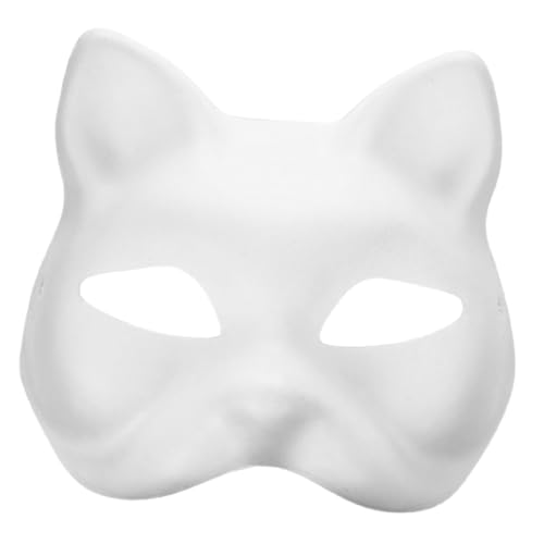 Cabilock leere handgezeichnete maske heimwerker geschenk halloween maske japanische Fuchsmasken Katzen-Gesichtsmaske Dekor schmücken Maskerade-Maske für Frauen DIY Masken für die Party Kind von Cabilock