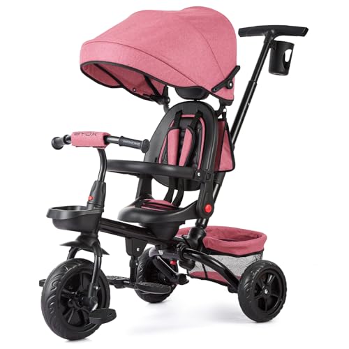 Cachpib Dreirad Mit Schubstange Kinderfahrrad 6 In 1 Kinderfahrzeug Ab 1 Jahr Kinderdreirad Mit Umkehrbarem Sitz Ausklappbarem Verdeck, Faltbar Kinderwagen Babyfahrrad Cachpib Dreirad Mit Schubstange Kinderfahrrad 6 In 1 Kinderfahrzeug Ab 1 Jahr Kinderdreirad Mit Umkehrbarem Sitz Ausklappbarem Verdeck, Faltbar Kinderwagen Babyfahrrad von Cachpib