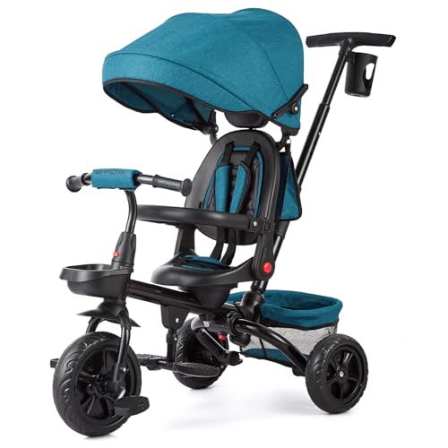 Cachpib Dreirad Mit Schubstange Kinderfahrrad 6 In 1 Kinderfahrzeug Ab 1 Jahr Kinderdreirad Mit Umkehrbarem Sitz Ausklappbarem Verdeck, Faltbar Kinderwagen Babyfahrrad Cachpib Dreirad Mit Schubstange Kinderfahrrad 6 In 1 Kinderfahrzeug Ab 1 Jahr Kinderdreirad Mit Umkehrbarem Sitz Ausklappbarem Verdeck, Faltbar Kinderwagen Babyfahrrad von Cachpib