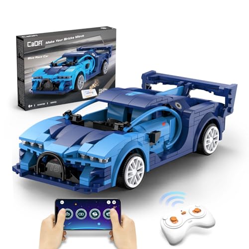 CaDA Ferngesteuertes Auto Klemmbausteine Dual Control 325Pcs Blau C51073W Rc Auto Bausteine Set Spielzeug ab 2 Jahre,STEM Auto Spielzeug Klemmbausteine von CaDA