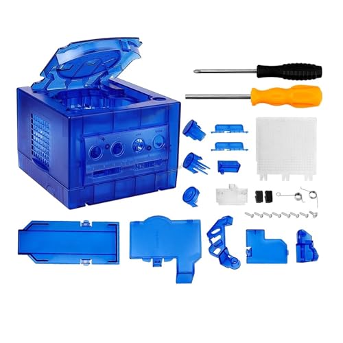 Cadfghjk 5COLOR Transparente Box Ersatzhülle for Retro-Videospielkonsolen-Gehäuse – Kompatibel Mit Nintendo Gamecube – Kompatibel Mit NGC DOL-101/DOL-001(TRN Blue) von Cadfghjk