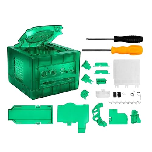 Cadfghjk 5COLOR Transparente Box Ersatzhülle for Retro-Videospielkonsolen-Gehäuse – Kompatibel Mit Nintendo Gamecube – Kompatibel Mit NGC DOL-101/DOL-001(TRN Green) von Cadfghjk