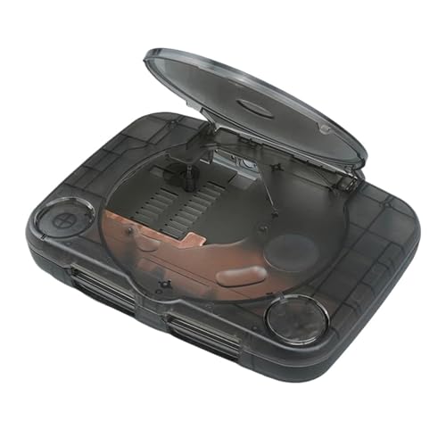 Cadfghjk Ersatz-Konsolengehäuse, Transparentes Farb-Konsolengehäuse, Retro-Videospielgehäuse – Kompatibel Mit Playstation 1(Transparent Black) von Cadfghjk