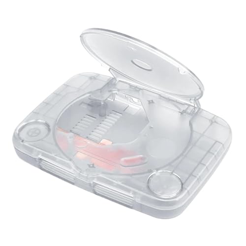 Cadfghjk Ersatz-Konsolengehäuse, Transparentes Farb-Konsolengehäuse, Retro-Videospielgehäuse – Kompatibel Mit Playstation 1(Transparent White) von Cadfghjk