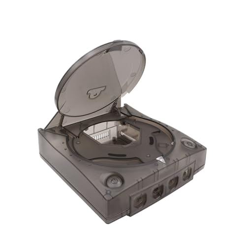 Cadfghjk Ersatz-Kunststoffschale, Durchscheinendes Gehäuse, Transparente Boxen for Retro-Videospielkonsolen – Kompatibel Mit SEGA Dreamcast – Kompatibel Mit Bitfunx(TRN Black) von Cadfghjk