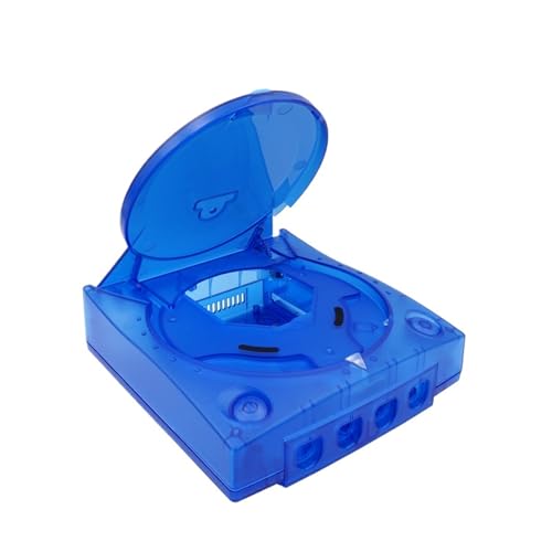 Cadfghjk Ersatz-Kunststoffschale, Durchscheinendes Gehäuse, Transparente Boxen for Retro-Videospielkonsolen – Kompatibel Mit SEGA Dreamcast – Kompatibel Mit Bitfunx(TRN Blue) von Cadfghjk