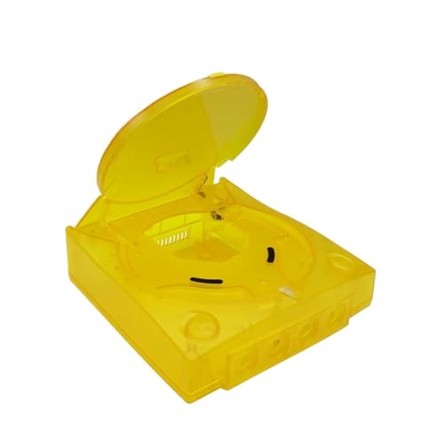 Cadfghjk Ersatz-Kunststoffschale, Durchscheinendes Gehäuse, Transparente Boxen for Retro-Videospielkonsolen – Kompatibel Mit SEGA Dreamcast – Kompatibel Mit Bitfunx(TRN YE) von Cadfghjk
