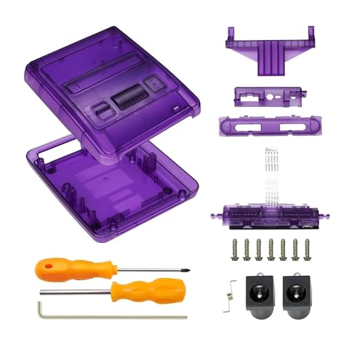 Cadfghjk Ersatzgehäuse for Spielkonsolen, Transparente Box – Kompatibel Mit Super Famicom – Kompatibel Mit Bitfunx – Transparente Box for Spielkonsolen(TRN Purple) von Cadfghjk
