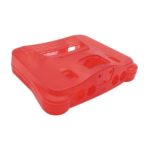 Cadfghjk N64 Retro-Spielkonsole, Alle Versionen, Ersatzgehäuse, Schutzgehäuse – Kompatibel Mit Nintendo 64(Cherry red) von Cadfghjk