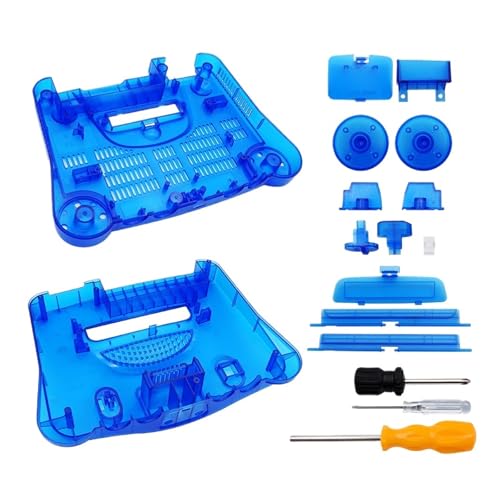 Cadfghjk N64 Retro-Spielkonsole, Alle Versionen, Ersatzgehäuse, Schutzgehäuse – Kompatibel Mit Nintendo 64(Translucent Blue) von Cadfghjk