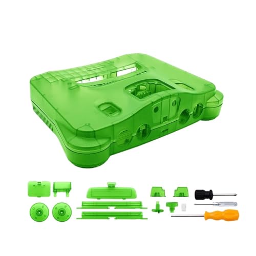 Cadfghjk N64 Retro-Spielkonsole, Alle Versionen, Ersatzgehäuse, Schutzgehäuse – Kompatibel Mit Nintendo 64(Translucent Green) von Cadfghjk