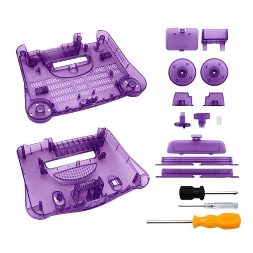 Cadfghjk N64 Retro-Spielkonsole, Alle Versionen, Ersatzgehäuse, Schutzgehäuse – Kompatibel Mit Nintendo 64(Translucent Purple) von Cadfghjk